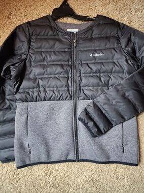Women Columbia Zip Jacket Black Grey M MED EXCELLENT
